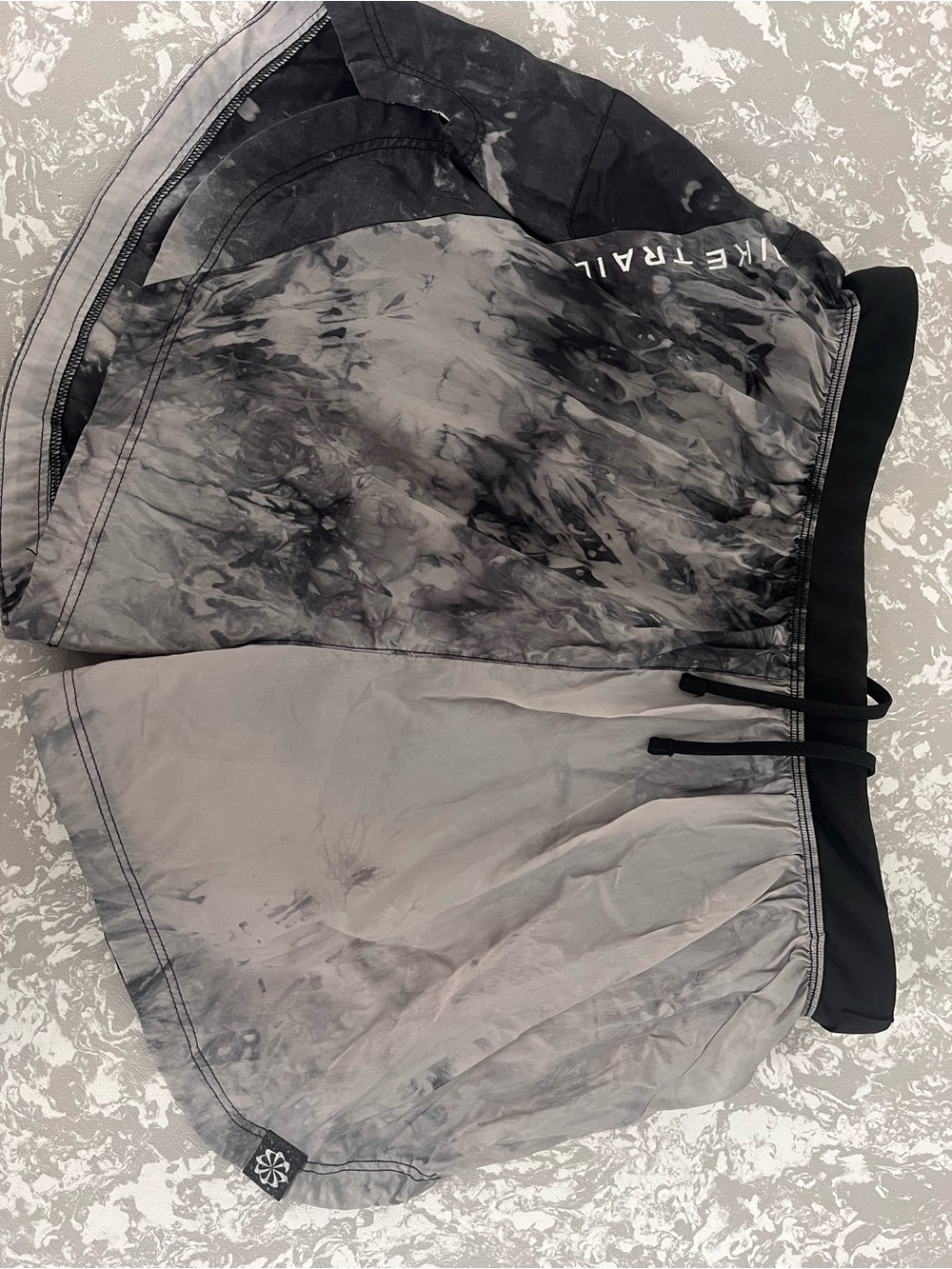 Nike Gray Tie-Dye Athletic Shorts with Black Waistband